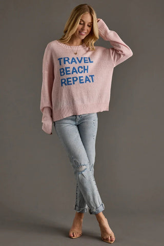 “Travel, Beach, Repeat” Sweater - Bray and Em Boutique