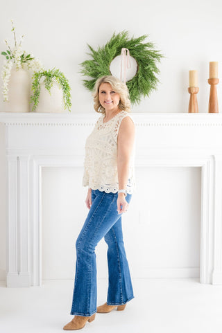 Trendsetter Touch Crochet Sleeveless Top - Bray and Em Boutique