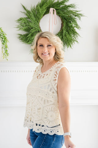 Trendsetter Touch Crochet Sleeveless Top - Bray and Em Boutique