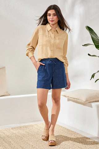 TRIBAL Audrey Elastic Waist Shorts - Bray and Em Boutique