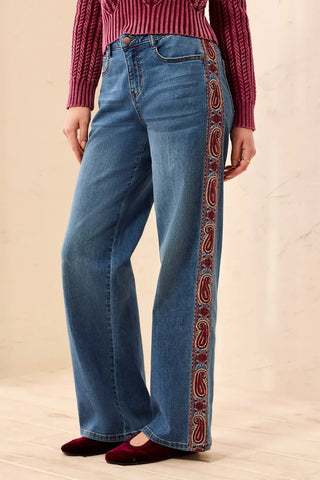 TRIBAL: Audrey Paisley Wide Leg Jean - Bray and Em Boutique