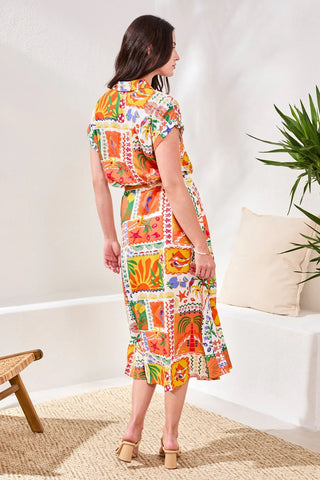 TRIBAL Belted Midi Dress - Bray and Em Boutique