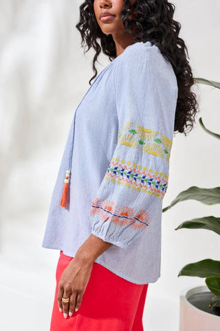 TRIBAL Blossom Thread Blouse - Bray and Em Boutique