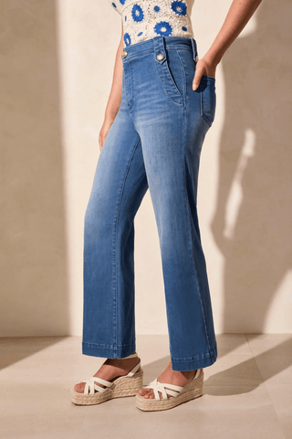 TRIBAL Brooke High Rise Palazzo Marine Jeans - Bray and Em Boutique