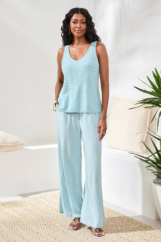 Tribal Combed Cotton Sleeveless V - Neck Sweater - Bray and Em Boutique