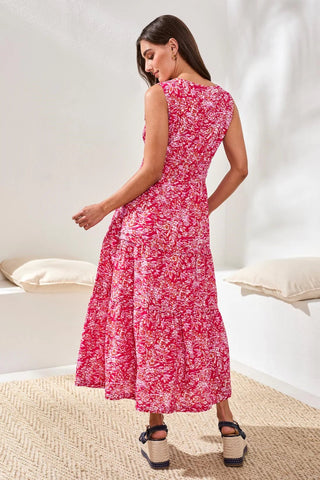 TRIBAL Drawcord Waist Maxi Dress - Bray and Em Boutique