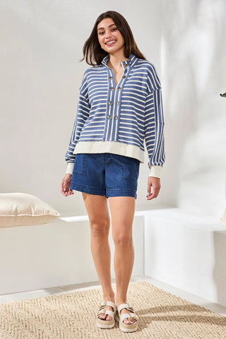 TRIBAL Easy Edge Popover Shirt - Bray and Em Boutique