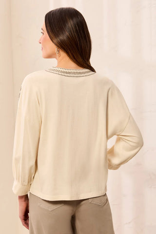 TRIBAL Notch Neck Knit Top