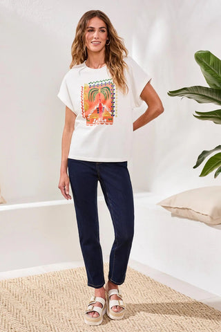 TRIBAL Embroidered Crewneck Tee - Bray and Em Boutique