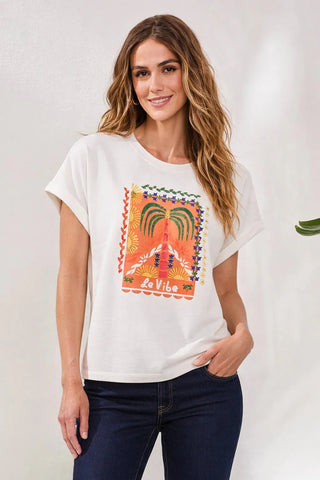 TRIBAL Embroidered Crewneck Tee - Bray and Em Boutique