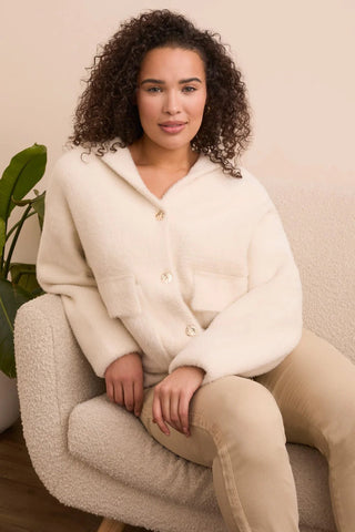 TRIBAL Eyelash Button Front Hooded Cardigan - Bray and Em Boutique