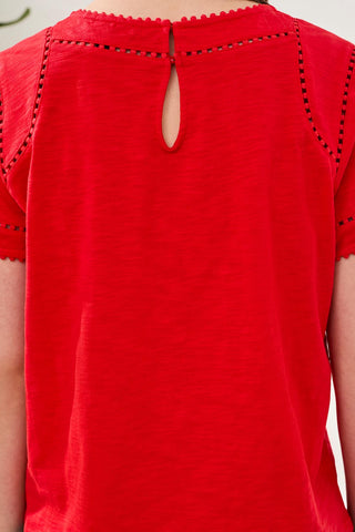 TRIBAL Feminine Interest Lace Detail Top - Bray and Em Boutique