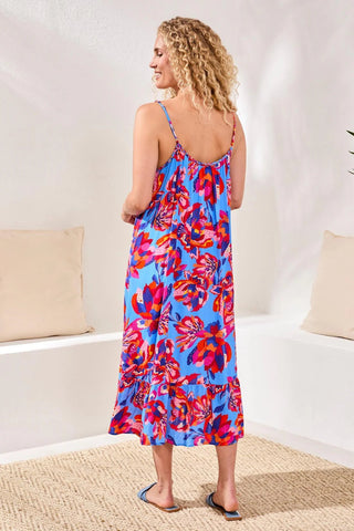 TRIBAL Flounce-Hem Midi Dress - Bray and Em Boutique