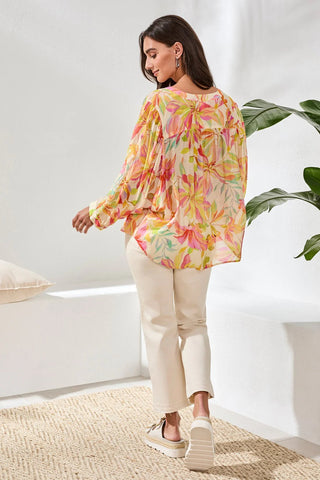 Tribal Flowy Dolman Sleeve Blouse - Bray and Em Boutique