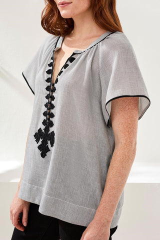 TRIBAL Flutter Sleeve Blouse - Bray and Em Boutique