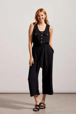 TRIBAL Fresh Fashion Gauze Belted Jumpsuit - Bray and Em Boutique