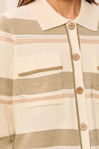 TRIBAL Jacquard Collared Cardigan