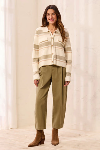 TRIBAL Jacquard Collared Cardigan