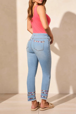 TRIBAL MR Alexa Pull On Embroidered Slim Jeans - Bray and Em Boutique