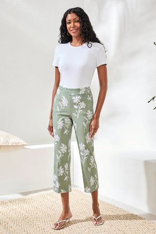 Tribal Printed Bengaline Pull - On Capri Pants - Bray and Em Boutique
