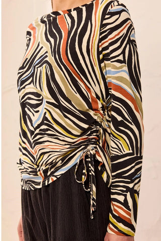 TRIBAL Side Ruched Knit Top - Bray and Em Boutique