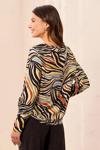 TRIBAL Side Ruched Knit Top - Bray and Em Boutique