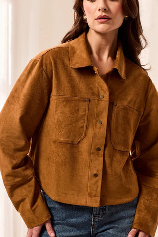TRIBAL: Suede Snap Front Jacket