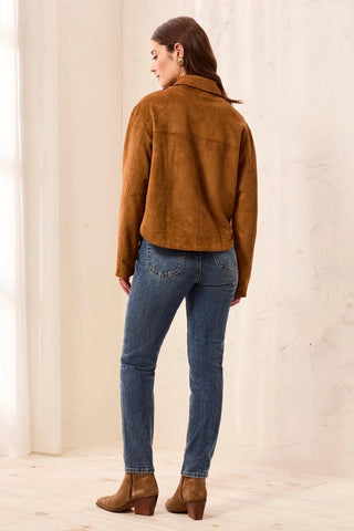 TRIBAL: Suede Snap Front Jacket