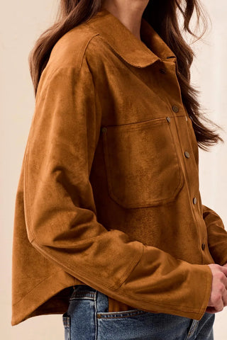 TRIBAL: Suede Snap Front Jacket