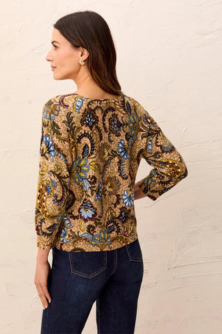 TRIBAL 3/4 Sleeve Yarn Sweater