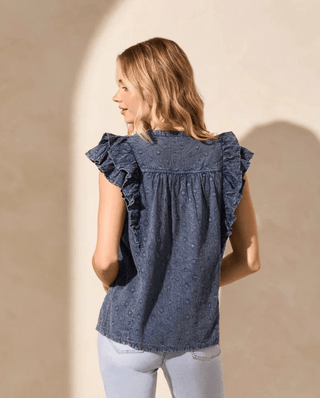 TRIBAL Swiss Dot Tassel - Tie Popover Blouse - Bray and Em Boutique