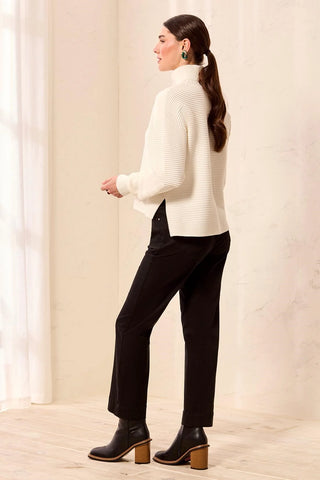 TRIBAL: Rib Mock Neck Sweater