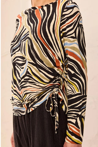 TRIBAL Side Ruched Knit Top