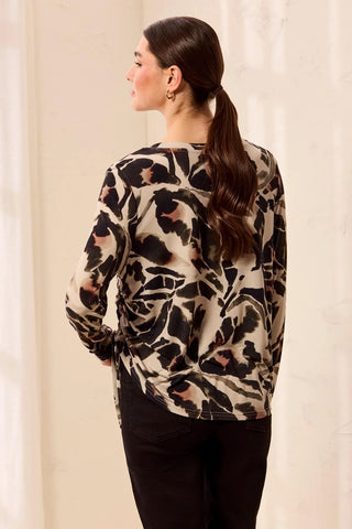 TRIBAL Side Ruched Knit Top
