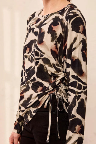 TRIBAL Side Ruched Knit Top