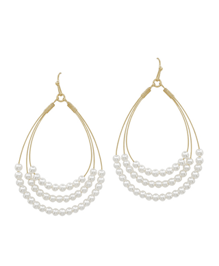 Triple Teardrop Pearl Earrings - Bray and Em Boutique