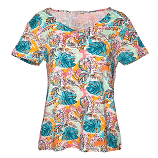 Tropical Monstera Leaf V Neck Top - Bray and Em Boutique