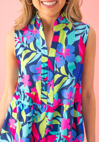 Tropically Fun Floral Print Sleeveless Dress - Bray and Em Boutique