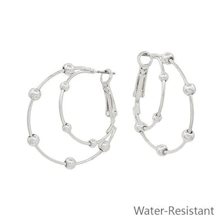Two Layer with Pearl Accent Hoop Earrings - Bray and Em Boutique