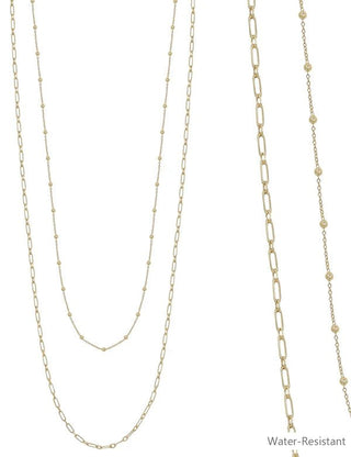 Two Layered Gold Beaded Necklace - Bray and Em Boutique
