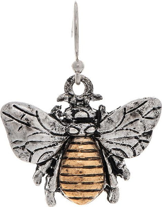 Two Tone 3D Real Bee Earring - Bray and Em Boutique