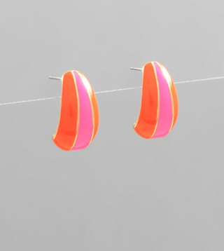 Two Tone Teardrop Post Earrings - Bray and Em Boutique