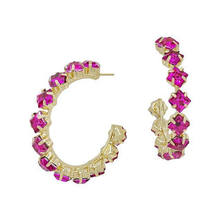 Uncharted Chapter Crystal Open Hoop Earrings - Bray and Em Boutique