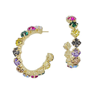 Uncharted Chapter Crystal Open Hoop Earrings - Bray and Em Boutique