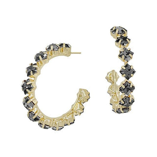 Uncharted Chapter Crystal Open Hoop Earrings - Bray and Em Boutique