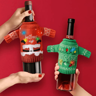 Uncle Bob’S Light - Up Wine & Bottle Sweater - Bray and Em Boutique