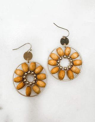 Unique Romance Wood Bead Earrings - Bray and Em Boutique