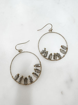 Unique Touch Semi Beaded Hoop Earrings - Bray and Em Boutique