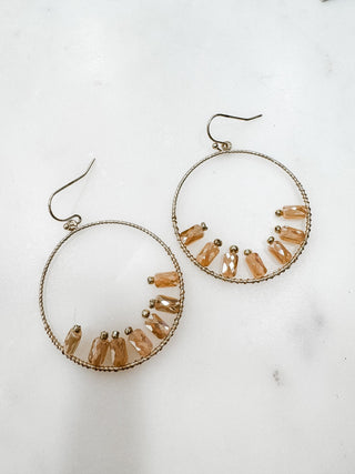 Unique Touch Semi Beaded Hoop Earrings - Bray and Em Boutique