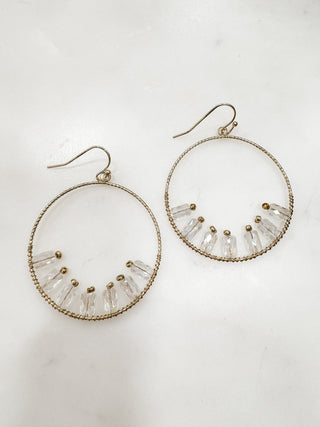 Unique Touch Semi Beaded Hoop Earrings - Bray and Em Boutique